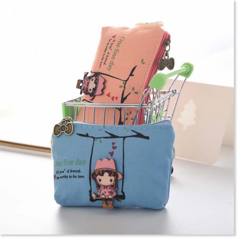[FREESHIP] Ví đựng mini hình cô gái xinh xắn, thiết kế nhỏ gọn, xinh xắn, dễ thương, dễ dàng mang theo 8594
