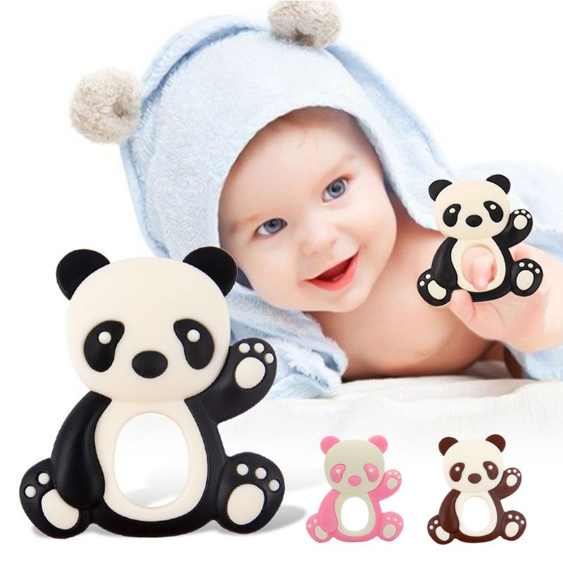 Đồ Chơi Gặm Nướu Hình Gấu Trúc Bằng Silicone Dành Cho Trẻ Em