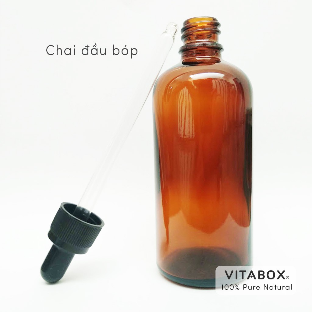 Chai Tinh Dầu Nhỏ Giọt 5mL, 10mL, 30mL, 50mL, 100mL thủy tinh màu nâu Amber- đầu nhỏ giọt / đầu bóp dropper / xịt giọt