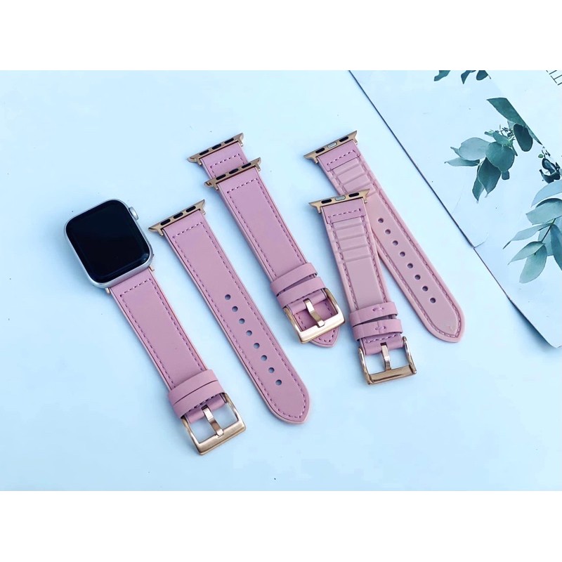 dây da thay thế màu hồng cực kỳ xinh xắn dành cho applewatch