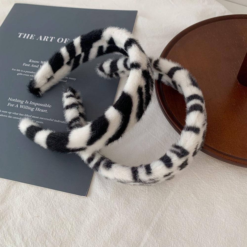 ANEMONE Băng Đô Cài Tóc Bằng Nhung Dày Dặn Viền Xốp Họa Tiết Động Vật Thời Trang Hàn Quốc