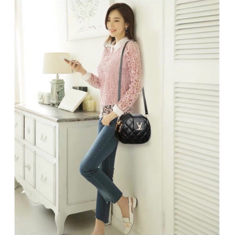 Túi đeo chéo Da 3 Ngăn Khoá - Hàng Quảng Châu DC27