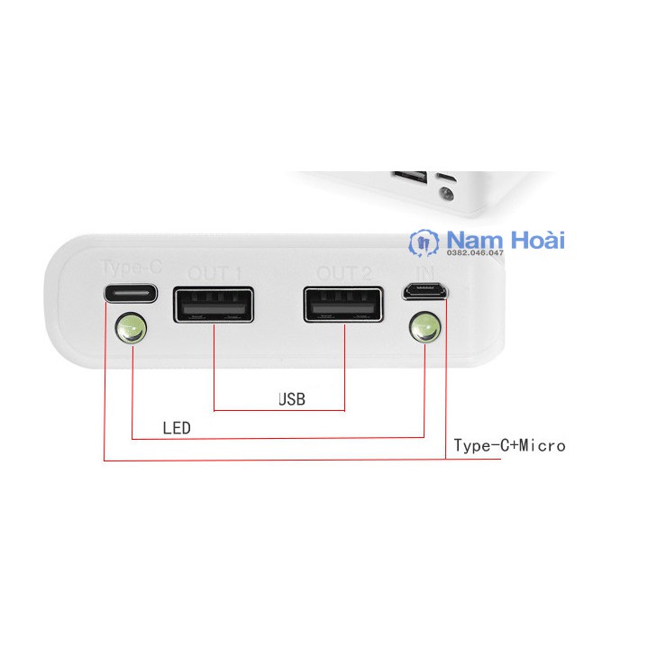 Mạch Sạc dự phòng 2A Màn hình LCD + Box 8 cell pin 18650 không hàn A8 - Mẫu mới 2020