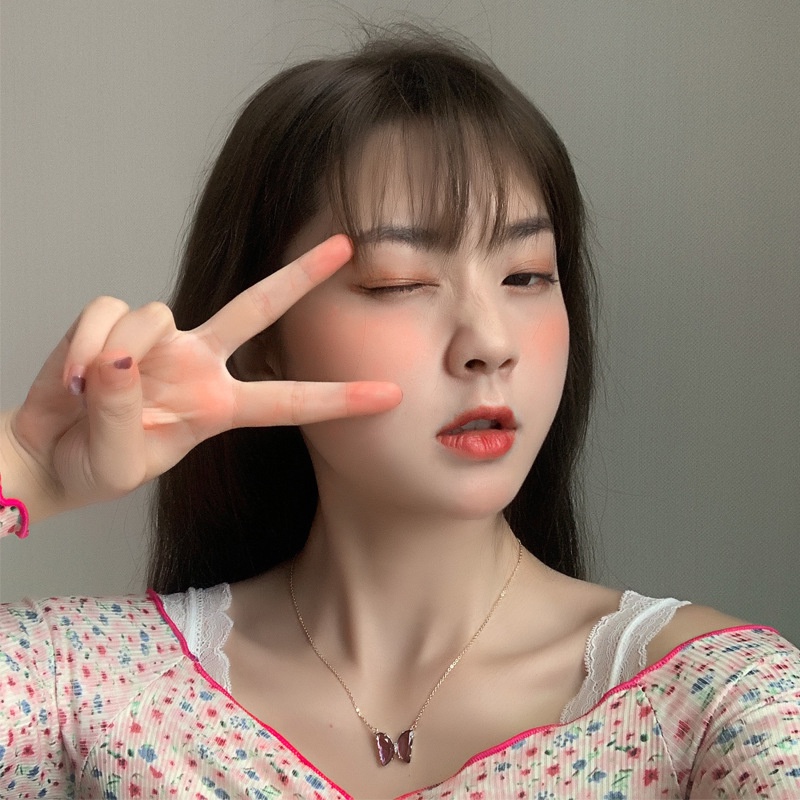 Vòng cổ mặt hình bướm trong suốt thời trang cho nữ