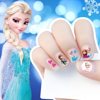 Miếng Dán Móng Tay Họa Tiết Elsa Disney Cho Bé Gái, Set Dán Móng Tay Hoạt Hình Dễ Thương