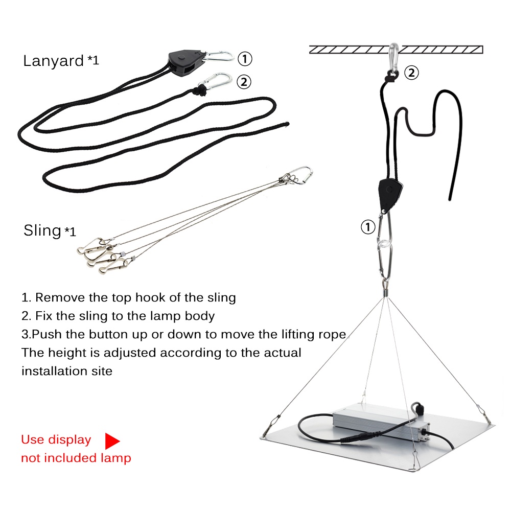 Phụ kiện ánh sáng LED Grow Phụ kiện 2m Dây buộc 30cm Dây cáp Dây thừng Grow Đèn Phụ kiện Bảng điều khiển lượng tử