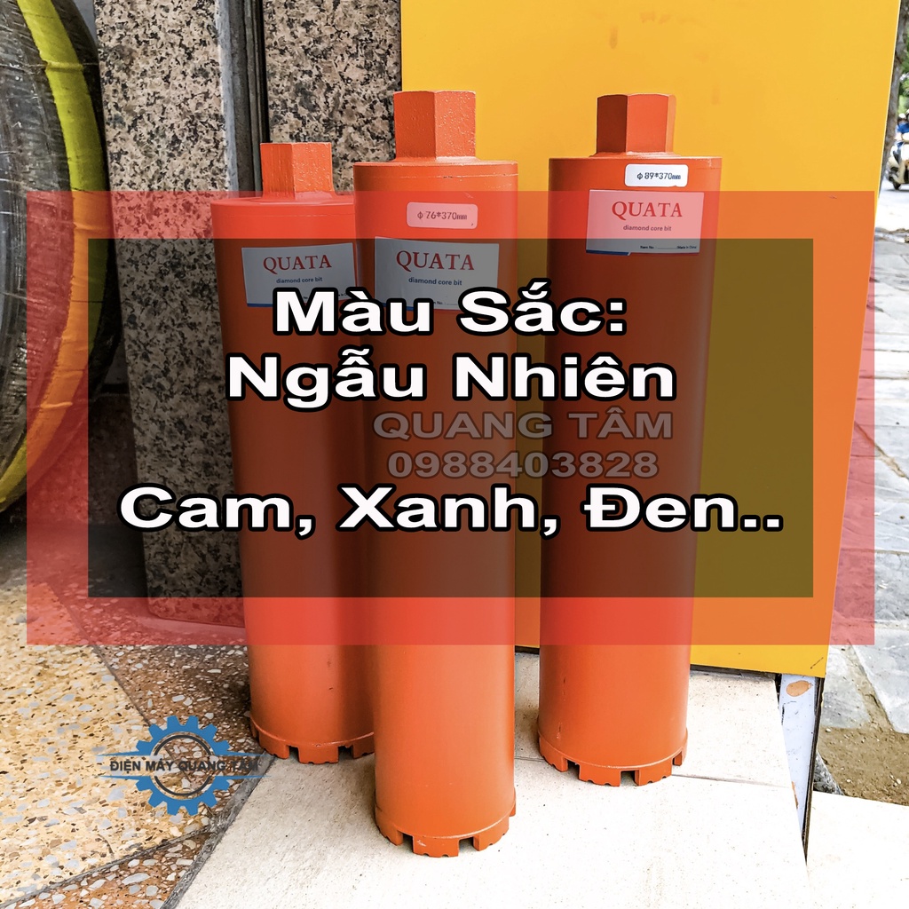 Mũi Khoan Rút Lõi Bê Tông phi từ 76 - 83 - 89 - 96 mm x 350mm QUATA