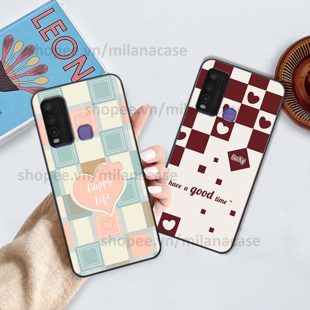 Ốp Vivo Y30 / Y50 caro họa tiết nhiều màu sắc siêu đẹp thời trang cá tính