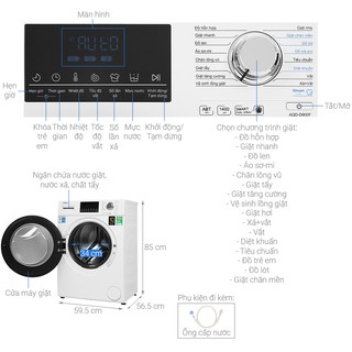 Aqd-d900f w máy giặt aqua inverter 9 kg aqd-d900f w mới 2020