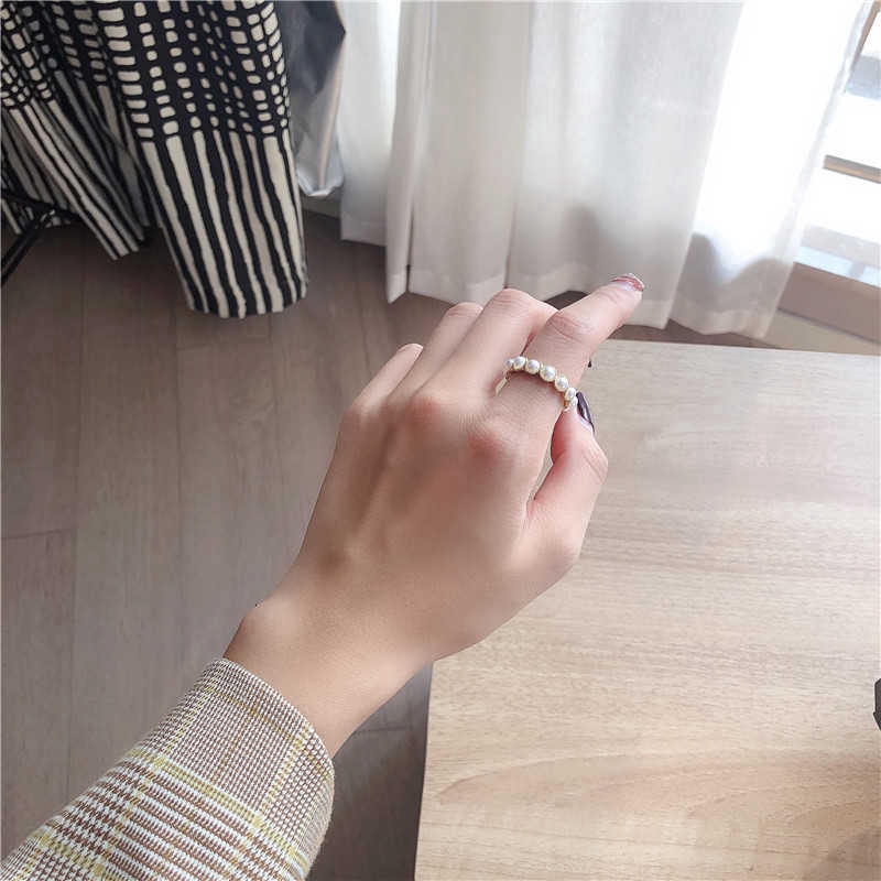 Nhẫn ngọc trai hợp kim thời trang Hàn Quốc đơn giản JZ022