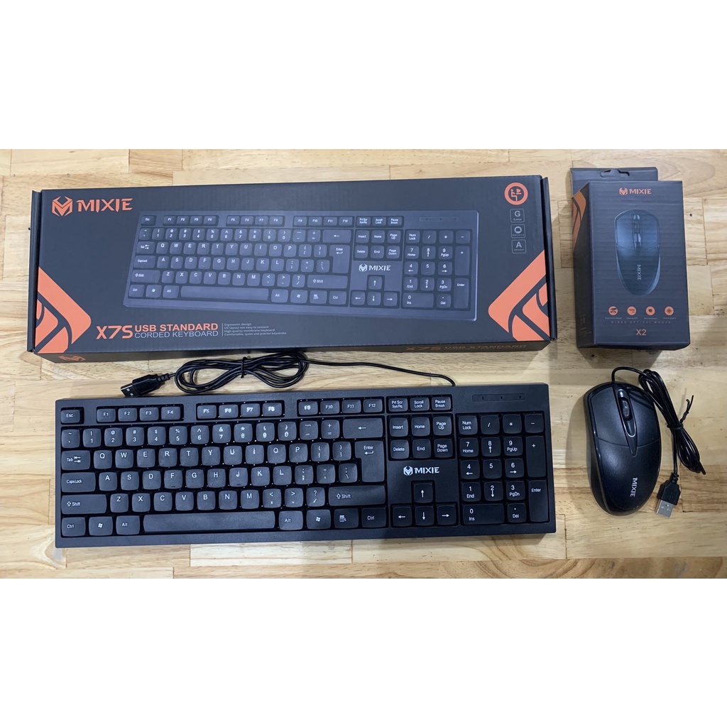 Combo Bàn phím và chuột máy tính có dây MIXIE X7s, Chuột máy tính X2 - Chính hãng - Bảo hành 1 năm