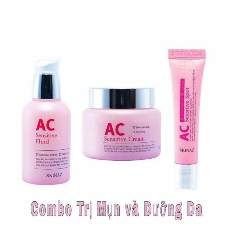 Bộ dưỡng da nhạy cảm Ac skinaz cho chị em da dầu mụn