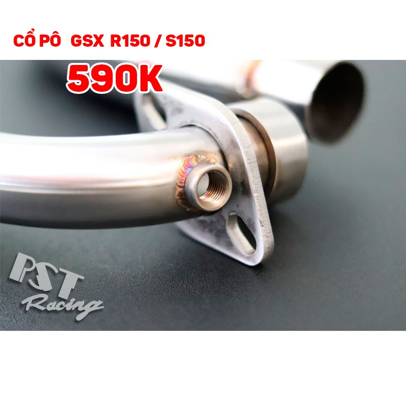 Cổ pô GSX R150 GSX S150 inox lắp đặt zin, bầu hơi màng lọc tổ ong