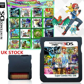 Thẻ Game 208 Trong 1 Cho NDS NDSL 3DS 3DSLL / XL NDSI Pokemon NDS