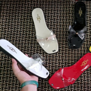 Dép quai nơ mika trong suốt