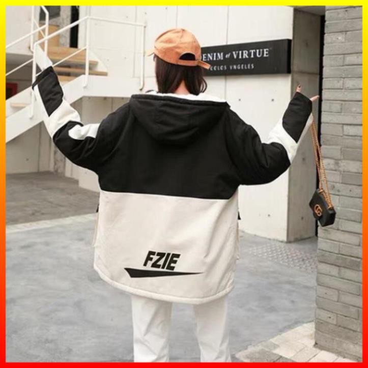 Áo Khoác Kaki 2 Lớp Lông Cừu, Áo Khoát Dày Dáng Hàn Túi Trước Phối Màu Hàng Cao Cấp. | BigBuy360 - bigbuy360.vn