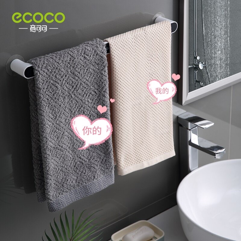 Giá treo khăn mặt ECOCO dán tường siêu chắc, kệ để đồ nhà tắm đa năng cao cấp