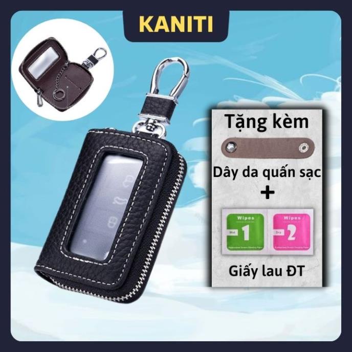 Ví Móc Chìa Khoá Da Bò Cao Cấp Nam Nữ, Túi Móc Chìa Khoá Thường, Ô Tô, Xe Máy, Smart Key - V56 !