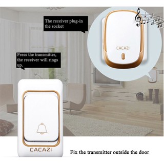 Chuông Cửa Không Dây CACAZI 36 kiểu nhạc Cao Cấp QMAT Chuông gọi người nhà chống nước bắt tín hiệu khoảng cách 300m