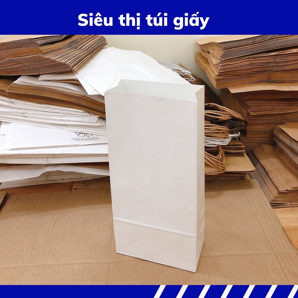 COMBO 50 CHIẾC TÚI GIẤY KRAFT S16: 13.5x8x33cm KHÔNG QUAI ( ẢNH THẬT)