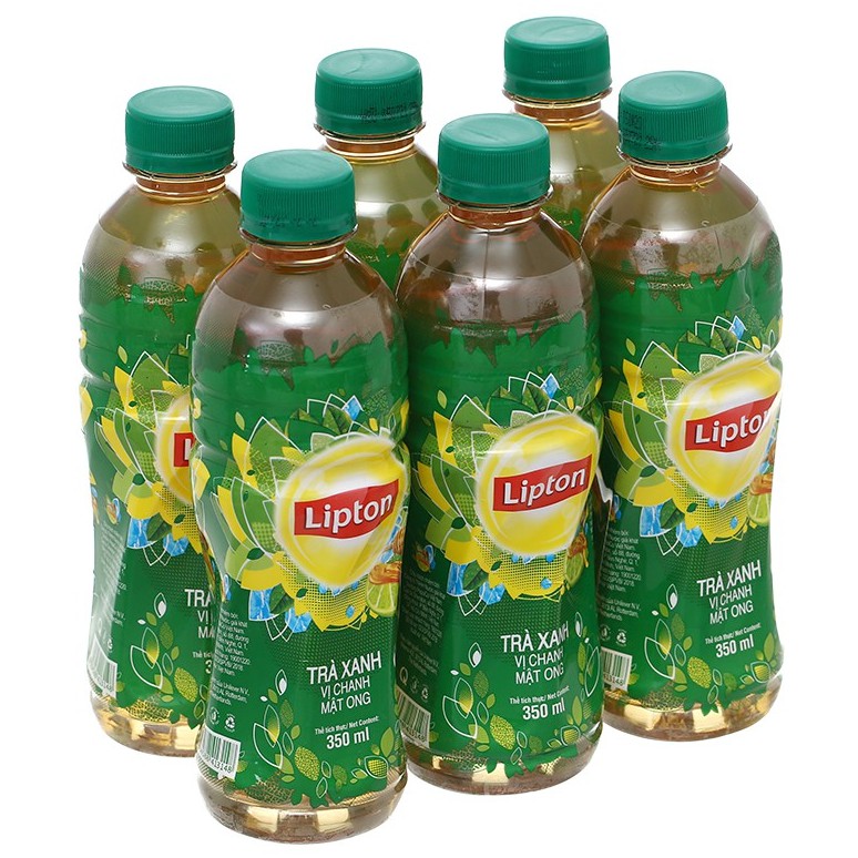 [DATE MỚI] Trà xanh vị chanh mật ong Lipton chai lốc 6 chai 350 ml