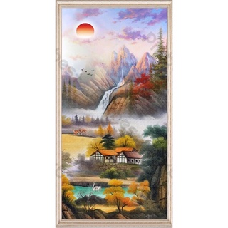 Tranh dán tường 3d Tranh Vẽ Sơn Dầu Hình Khổ Đứng