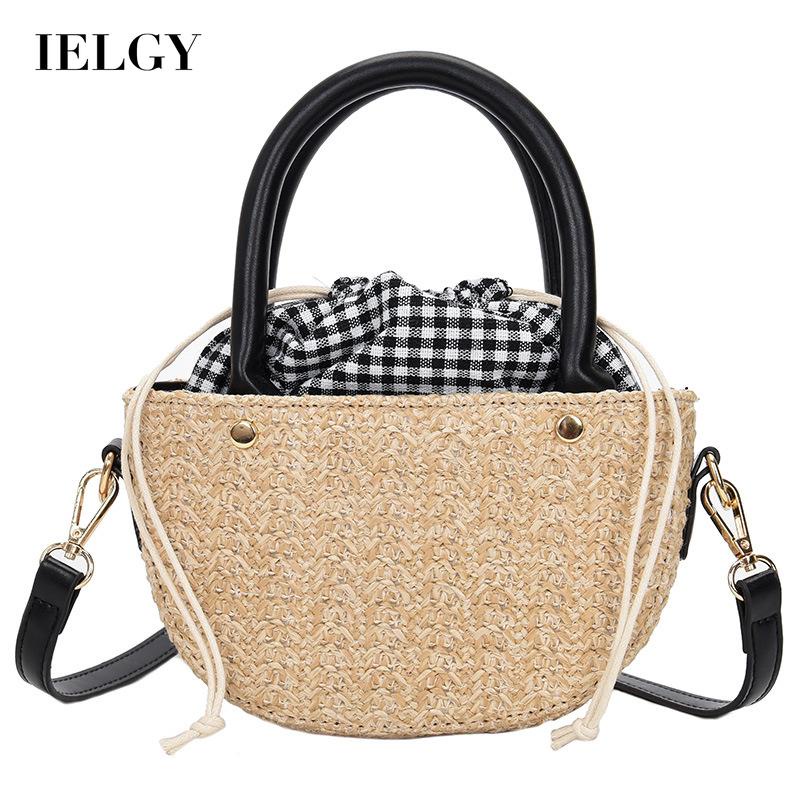 Túi đeo vai IELGY đan cói đựng điện thoại di động phong cách trẻ trung ngọt ngào cho nữ