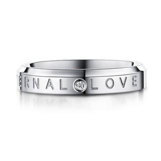 Nhẫn Nam Nữ Unisex Bilyshop Khắc Chữ Eternal Love Đính Viên Đá Titan Ko Đen Ko Ngứa TT 2223