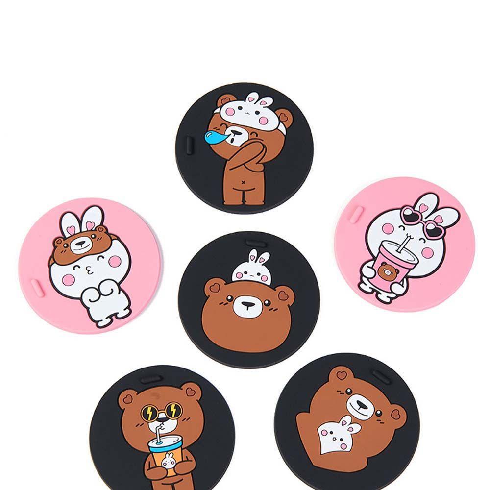 Đế Lót Ly Bằng Silicon Chống Trượt Họa Tiết Hoạt Hình Động Vật Dễ Thương