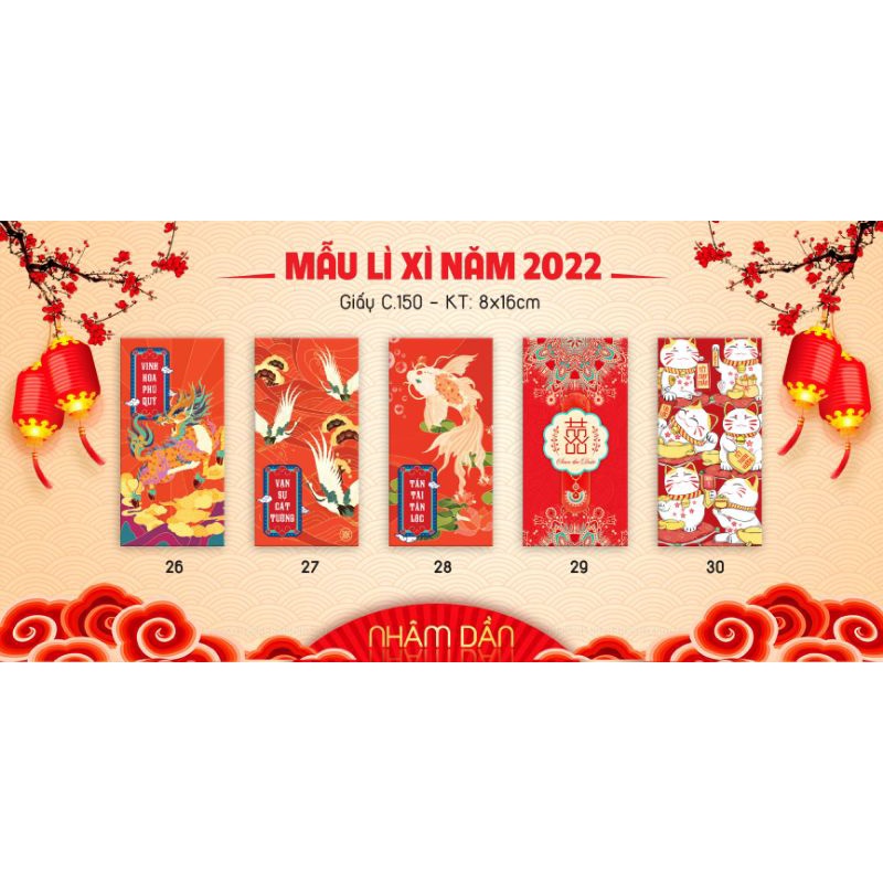 10 bao lì xì đỏ độc đẹp 2022