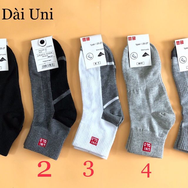 Tất nam uniqlo loại 1kháng khuẩn, khử mùi gồm: cao cổ, thấp cổ, hài, bàn