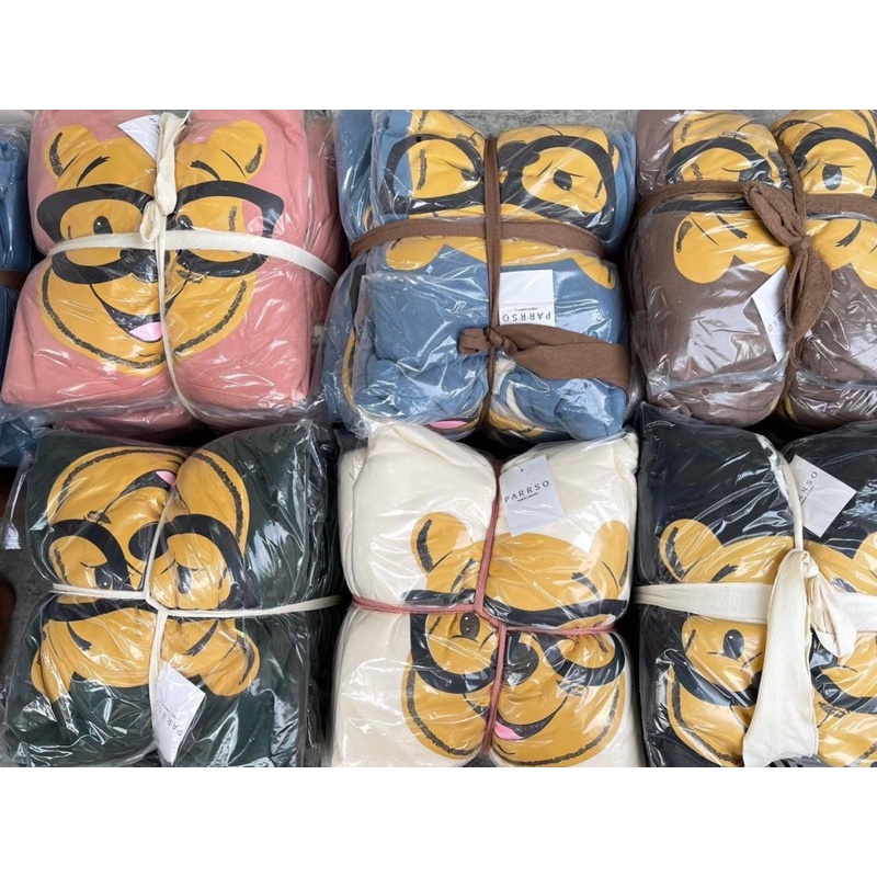[ Rẻ vô địch ] ÁO HOODIE NỈ HAI MŨ FORM RỘNG TAY BỒNG - GẤU ĐEO KINH