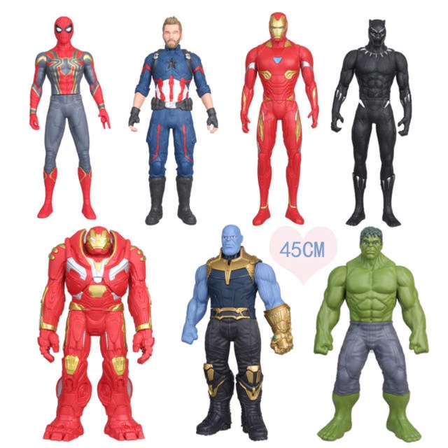 Có sẵn Mô Hình Size Lớn 45cm Siêu Anh Hùng Marvel Avengers  Huklbuster Thanos Hulk Iron Man Spider Man Black Panther