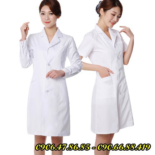 Áo Blouse, áo dược sĩ, áo y tá trắng tay ngắn và dài dành cho Nữ Nam