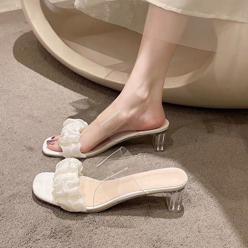 Giày Cao Gót Quai Trong Suốt Xinh Xắn Dành Cho Nữ