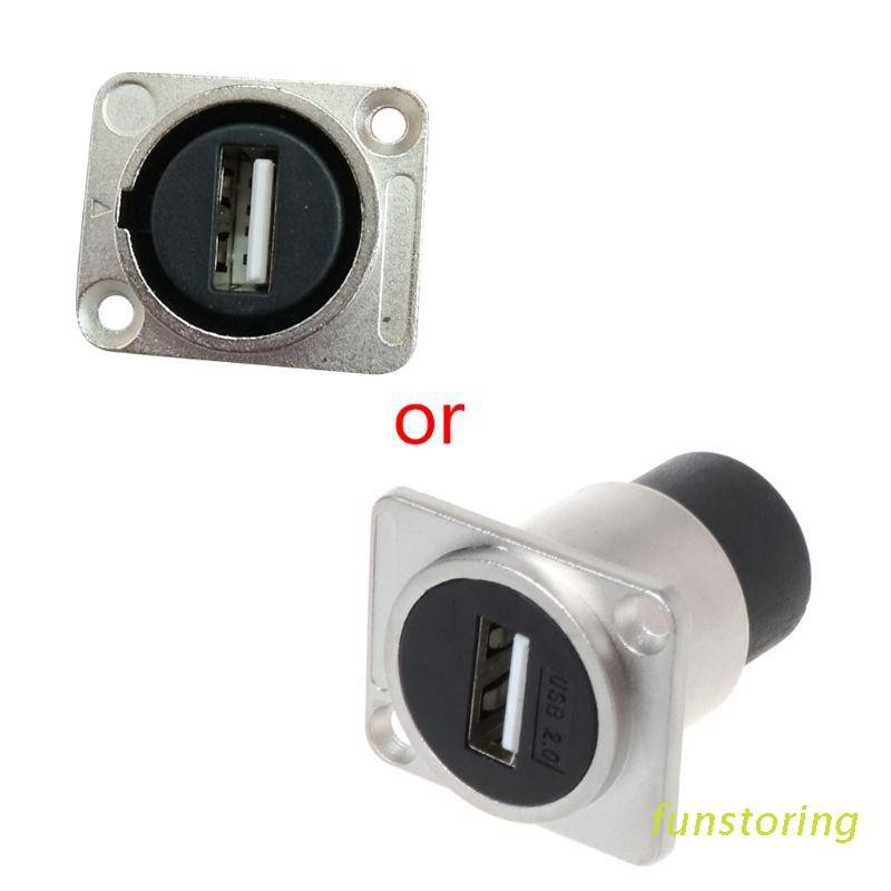 FUN USB 2.0 D Type Socket Metal Female to Female Module Connector USB Plug Panel Mounting Holder Adapter  Support