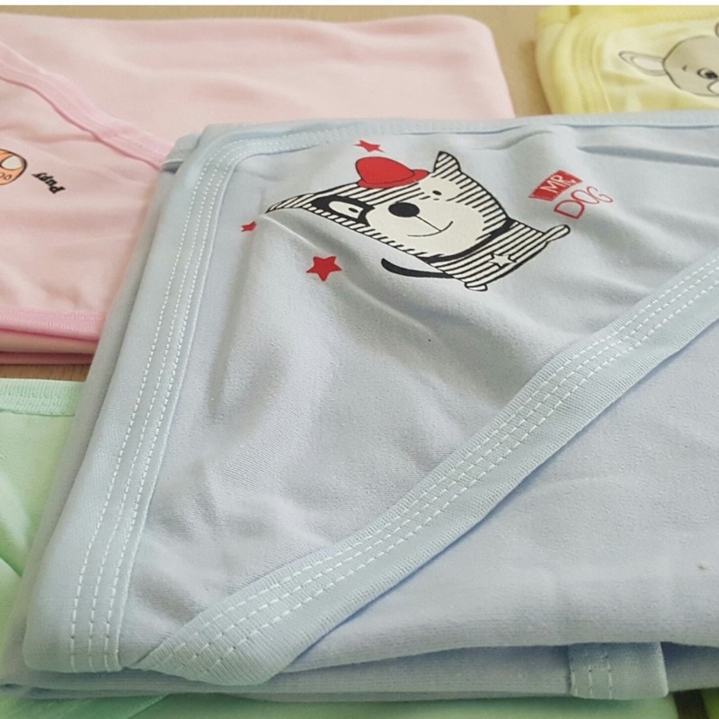 Chăn ủ mùa hè cotton có mũ / chăn màu thêu hình