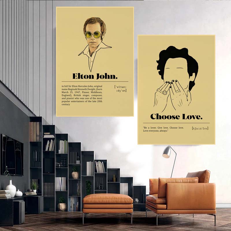 Poster Giấy kraft In Hình Ca Sĩ Âm Nhạc Cổ Điển Trang Trí Nhà Cửa / Quán Cà Phê / bar