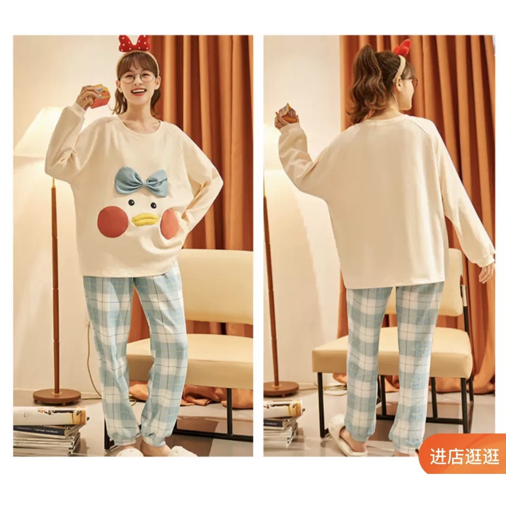 Bộ Cotton Thu Đông Nữ Chất Cotton Dày Dặn Hình In 3D Sắc Nét Hàng Đẹp QCCC