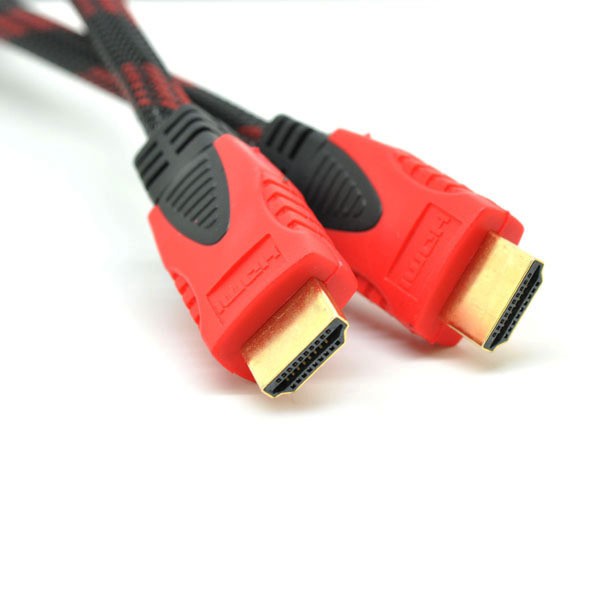 Dây cáp HDMI dài 5m bọc lưới đen vạch đỏ chống nhiễu giá rẻ chất lượng tín hiệu âm thanh, hình ảnh rõ rPK02HDMI5m