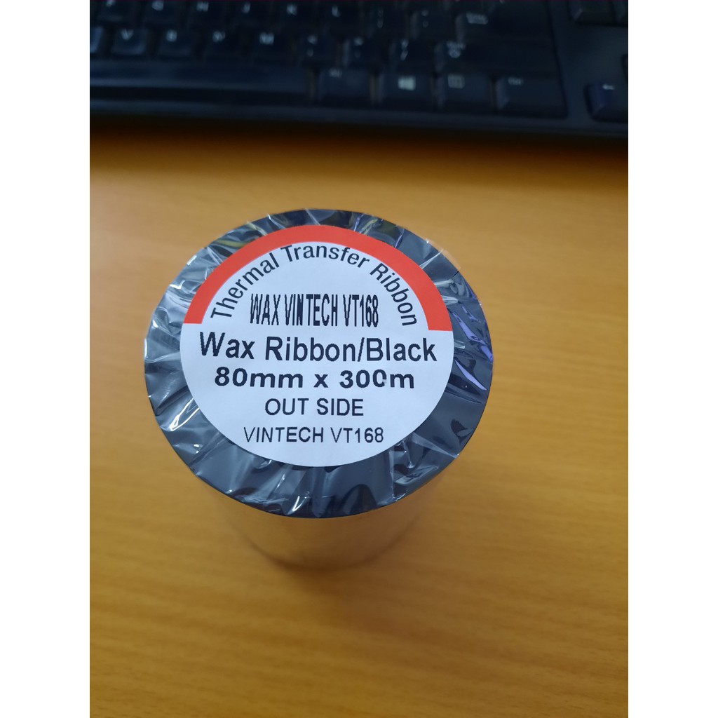 Mực in mã vạch Vintech Wax Resin VT168, kích thước 80mmx300m
