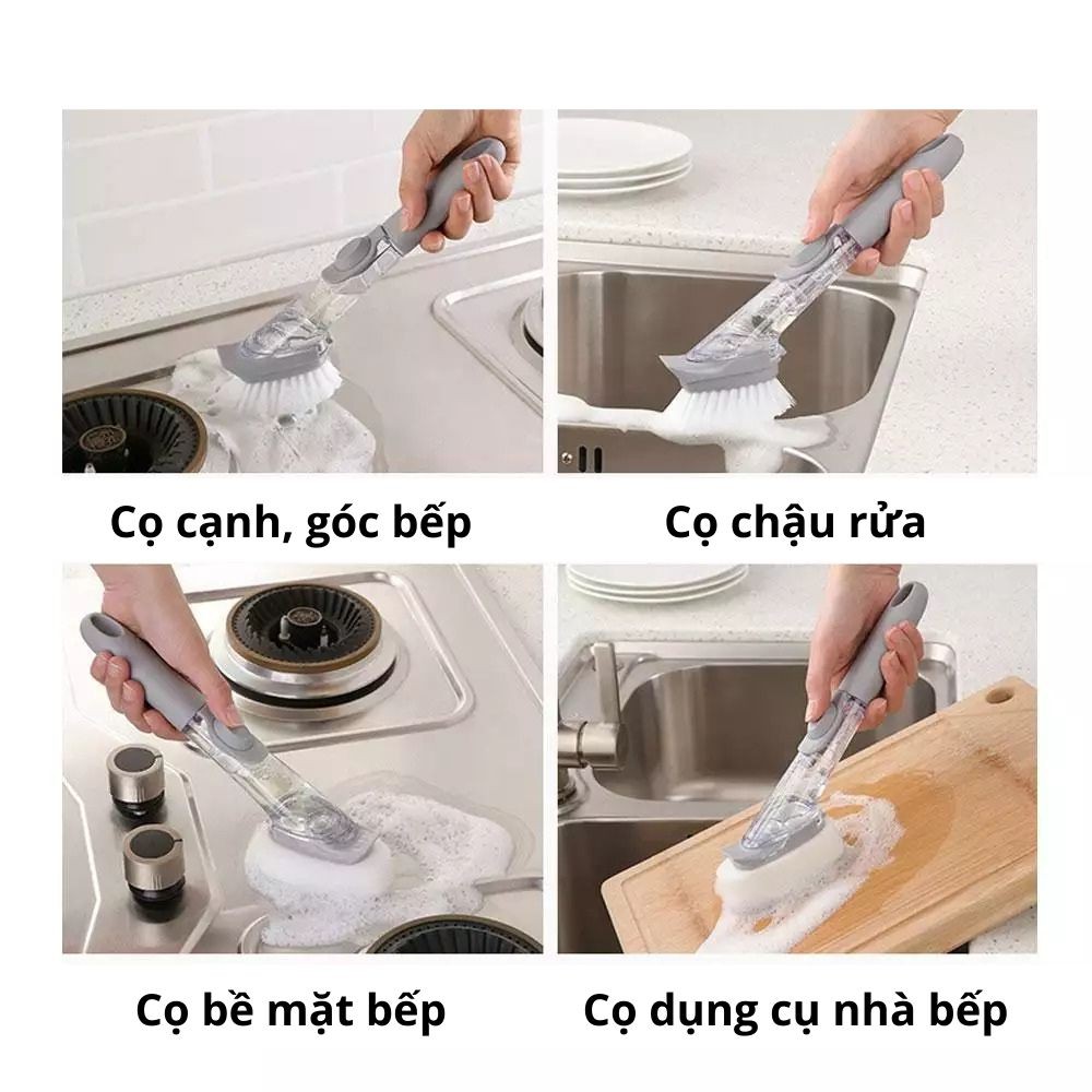 Bàn chải đa năng có Bơm chất tẩy rửa nhiều đầu cọ chống xước mã 70018 Kami