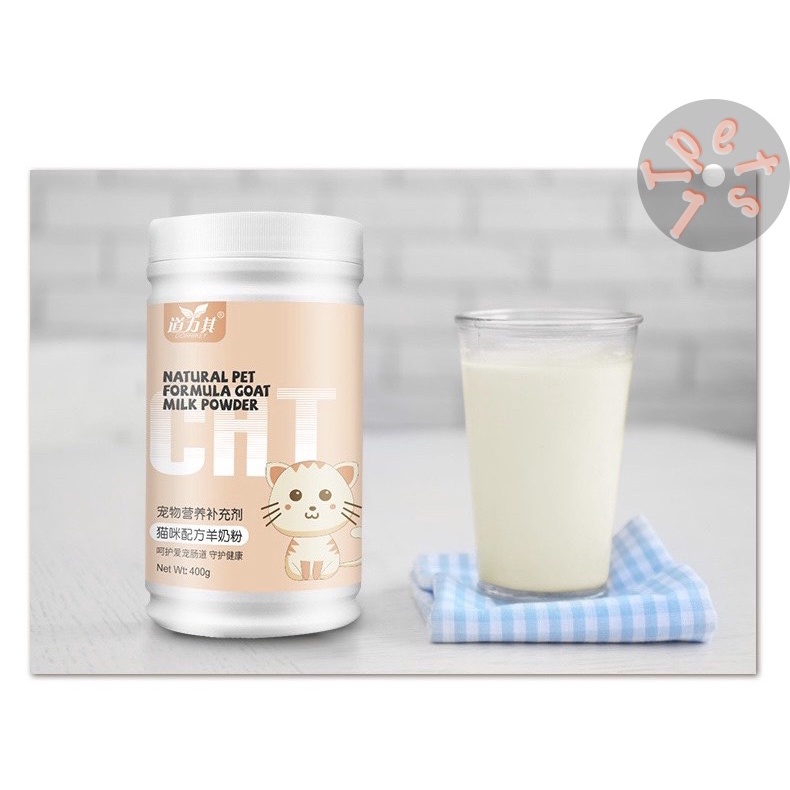 Sữa dê cho mèo con bổ sung canxi, chứa men vi sinh không gây tiêu chảy hộp lớn 400gr