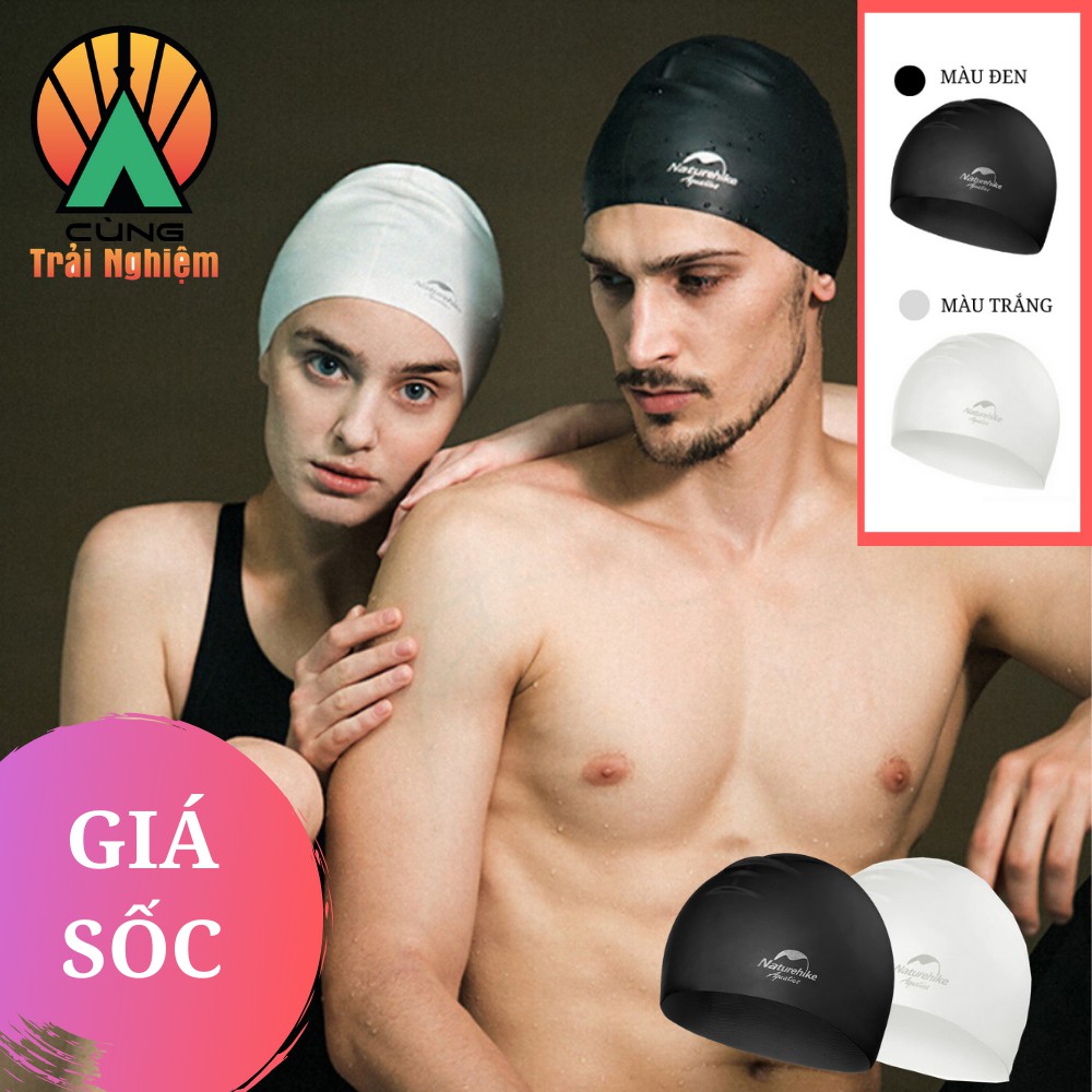 [CHÍNH HÃNG] Mũ Bơi, Nón Bơi Thể Thao Nam Nữ Chống Nước Chống Trượt Siêu Đàn Hồi NatureHike NH18Y060-M