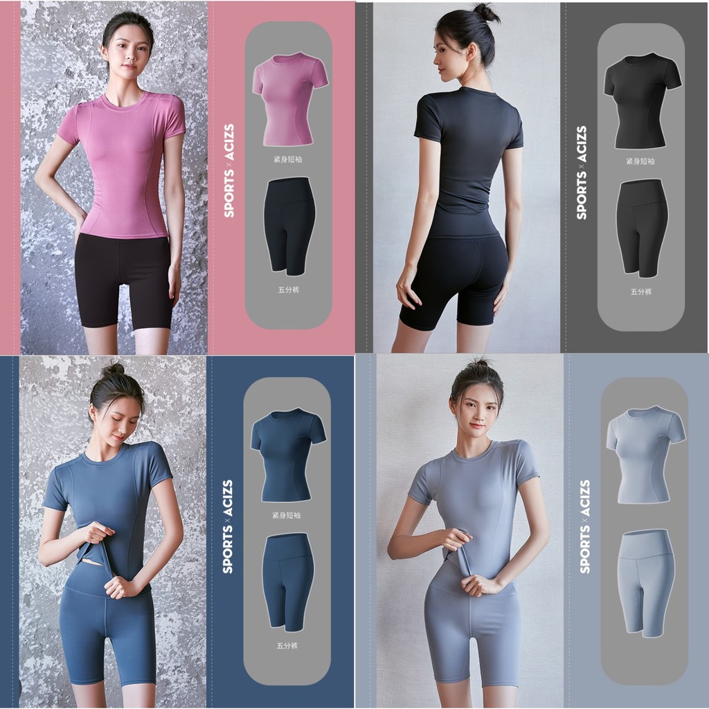 Bộ Đồ Tập GYM Nữ Áo Thun và Quần Short Thể Thao, Set Quần Áo Tập GYM YOGA Nữ GYM-Fashion