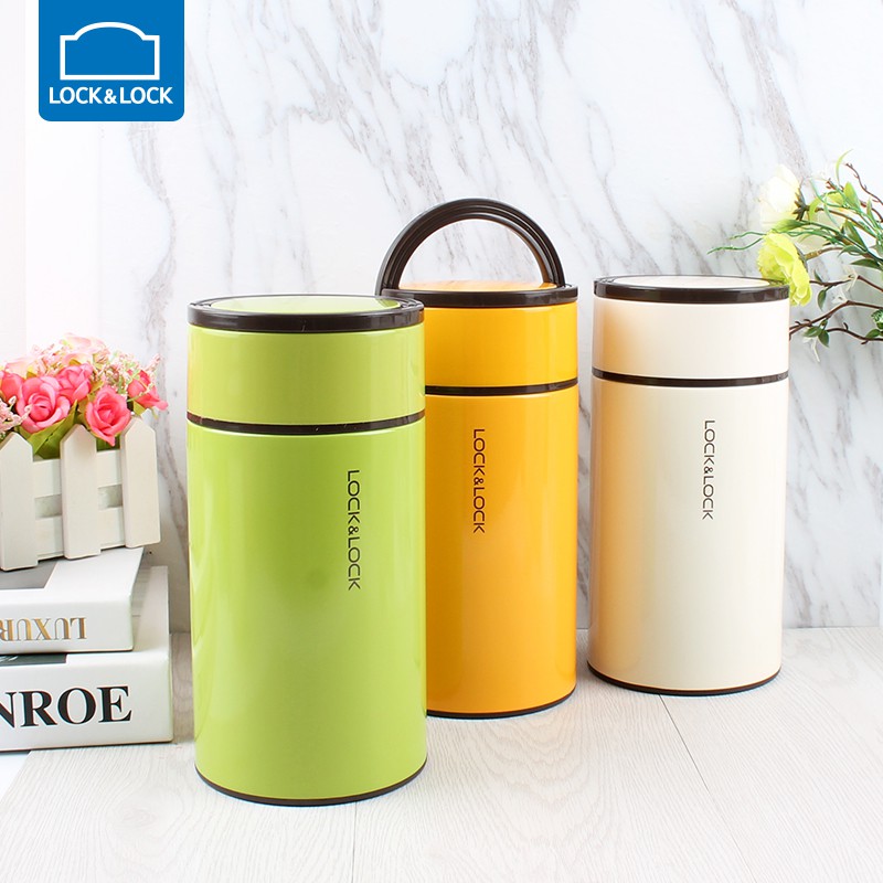 Bình ủ cháo Lock & Lock Portable Food Jar 1000ml [ LHC8023 - LHC8022 ] - Ca giữ nhiệt 750ml Inox 304 cao cấp