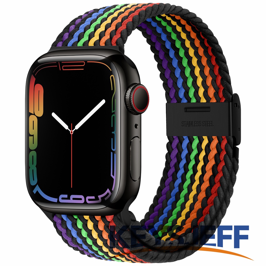 Dây Đeo Đồng Hồ Dạng Bện Co Giãn Điều Chỉnh Được 49mm 45mm 41mm Cho IWatch Ultra Series 8 7 6 5 4 SE 2 1