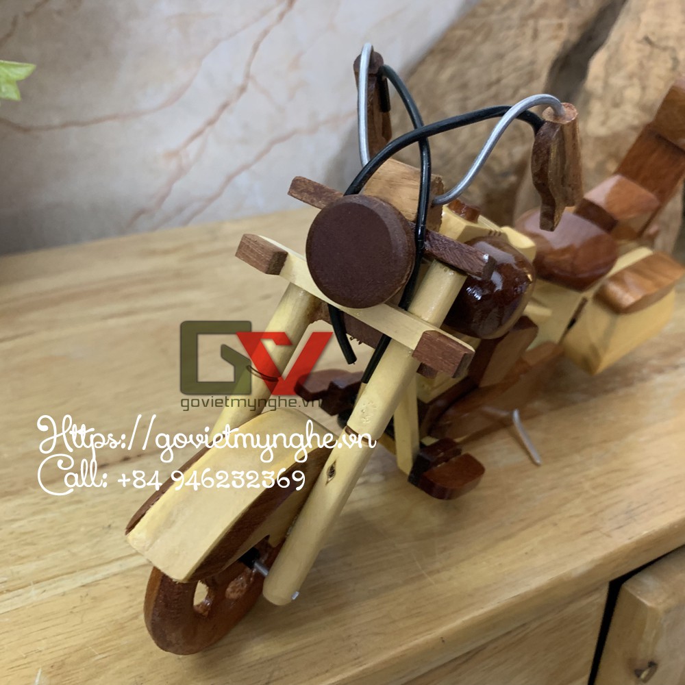 Mô hình xe mô tô gỗ trang trí mô hình xe gỗ trang trí xe Harley Davidson quà tặng mô hình - Dài 25cm - Gỗ tự nhiên