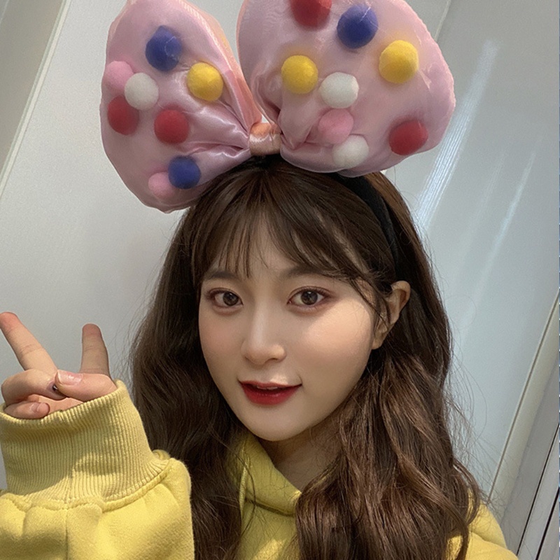 Băng Đô Nơ Lớn Bằng Lông Xù Làm Phụ Kiện Chụp Ảnh Sân Khấu