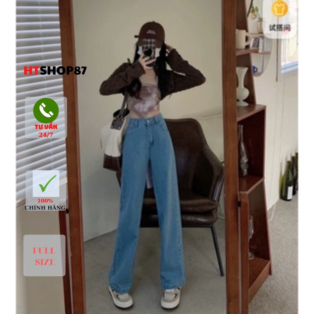 Quần bò jean nữ lưng cao 2022 phiên bản mới mùa xuân Hàn Quốc | BigBuy360 - bigbuy360.vn